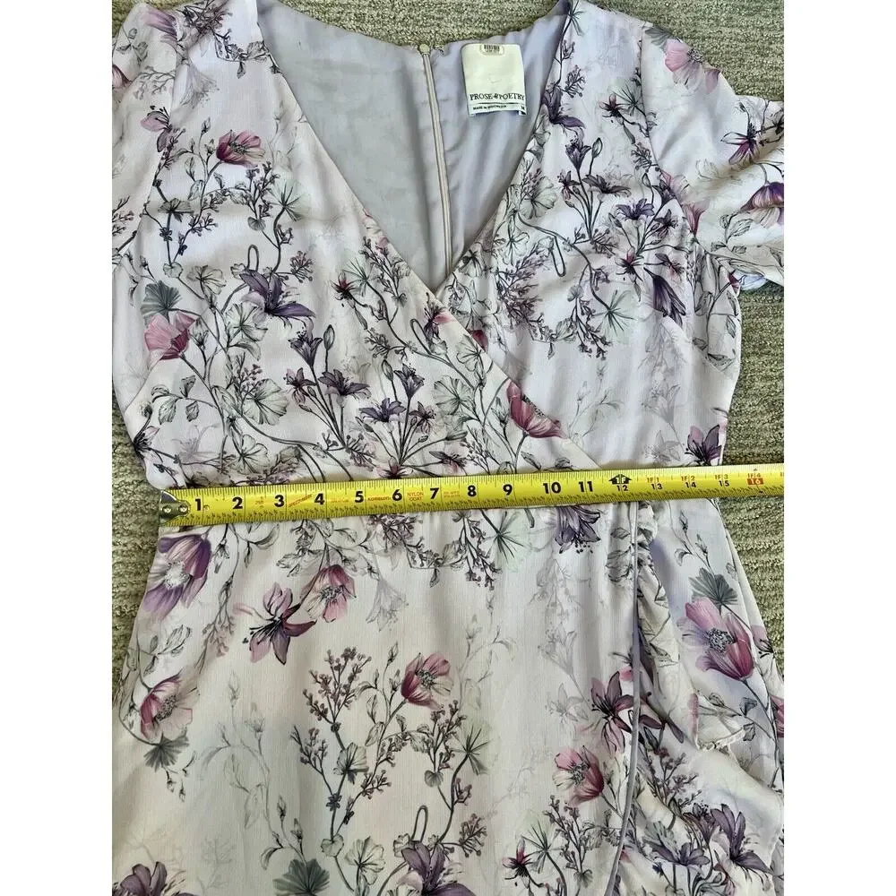 Prose & Poetry Women's Christina Floral Faux Wrap Dress Purple SZ M, Spring - Picture 6 of 6